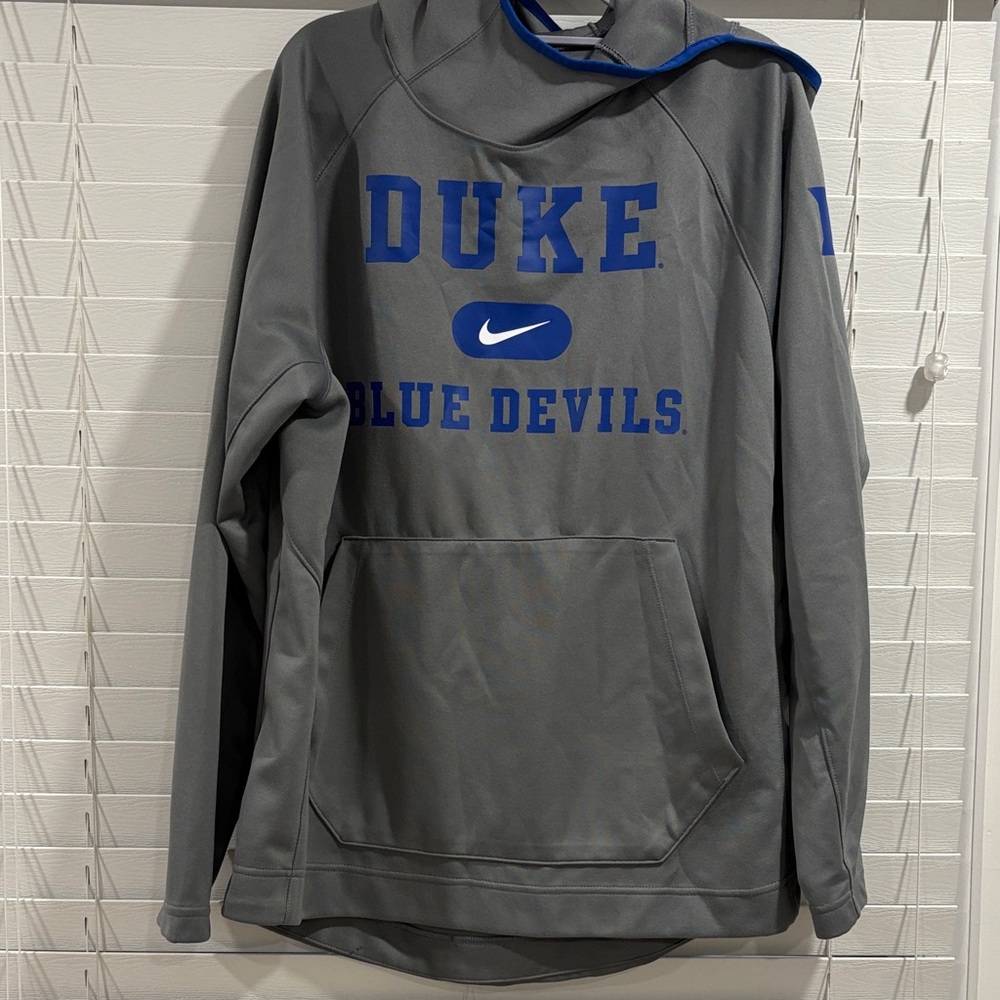 Nike Gray Hoodie with Blue Duke Blue Devils Logo